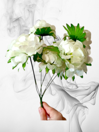 Искусственные цветы гортензии, высота 30 см, набор из 4 веток