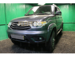 Защита радиатора УАЗ Патриот (рестайлинг 2) 2014-2016 (5 частей) black