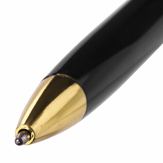 Ручка бизнес-класса шариковая BRAUBERG "De Luxe Black", корпус черный, узел 1 мм, линия письма 0,7 мм, синяя, 141411