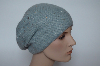 Итальянский берет женский Визио 6161 голубого цвета фото