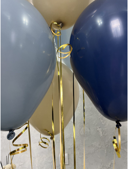 Связка из 10 шаров (белый песок, тёмно-синий, серо-голубой)