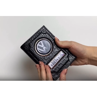 ОБЛОЖКА 4в1, АВТОДОКУМЕНТЫ + ОТДЕЛ ДЛЯ КУПЮР+КОШЕЛЕК НА МОЛНИИ + ОТДЕЛЫ ДЛЯ КАРТ И ВИЗИТОК. КРОКОДИЛ. Цвет: Чёрный С ЧЁРНОЙ ПРОШИВКОЙ