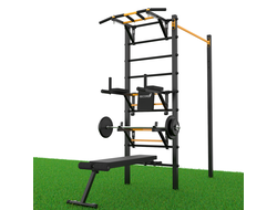 Уличный турник + шведская стенка с турником-брусьями и скамьей Record R4W-1 профиль 60х60х2 мм