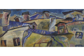 «Крыши и трубы», 1974, холст, масло, 67х150