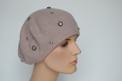 Итальянский розовый берет фетровый