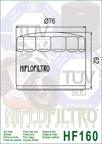 Масляный фильтр HIFLO FILTRO HF160 для Bimota Motorcycle // BMW (11 42 7 719 357, 11 42 7 721 779) // Husqvarna 7719357