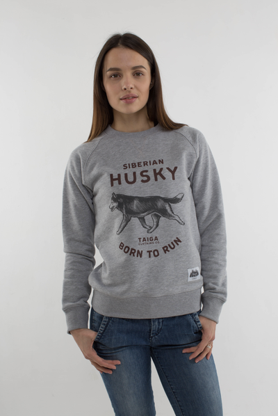 Толстовка Тайга "Born to Run" (W) Серая