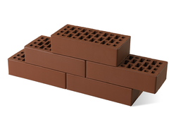 Кирпич бордо гладкий щелевой 1 NF 250х120х65мм М150 Braer