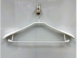 AM445W Вешалка металлическая с перекладиной в виниловой оболочке белая