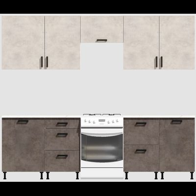 Кухня Эконом 2,1 метра (600х450х600х450) Цвет: Цемент светлый/Цемент темный