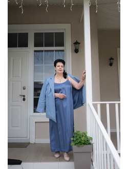 Платье-комбинация «Хочу на Мальдивы», синий — 100% хлопок