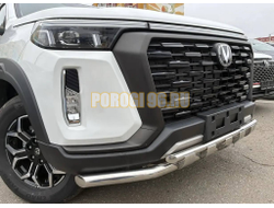 Защита переднего бампера двойная с перемычками Папа Тюнинг d60/42 для CHANGAN Hunter Plus 2022-