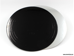 Подложка для торта усиленная Черная/Серебро 260 мм (толщина 3,2 мм)