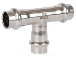 Тройник ROMMER равнопроходной ВПр, 15 из нержавеющей стали прессовой