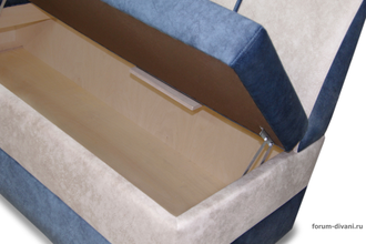 Кухонный ДИВАН "ФОРУМ-8" с боковой спинкой, Синий/Слоновая кость Левый