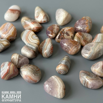 Мексиканский агат с кварцем угловатая галтовка 15-26 мм, цена за штуку