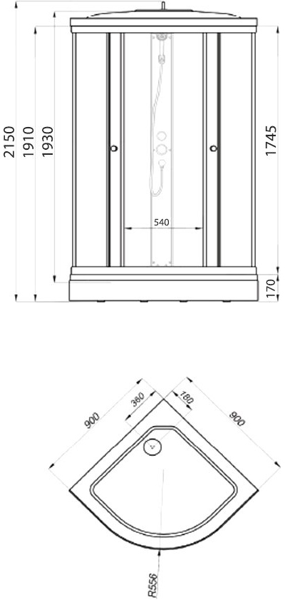 Душевая кабина Triton Стандарт А 100х100 лен