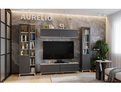 Композиции гостиной AURELIO (АУРЕЛИО) Антрацит-Блеквуд Сатиновый