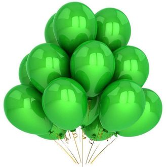 15 зелёных воздушных шаров