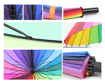 Зонт-трость "Радуга" 24 цвета