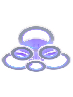 Светодиодная люстра 8005/3+3 WHT BL+YL 168W RGB Profit Light