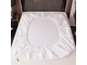 Однотонный сатин постельное белье на резинке с вышивкой цвет Молочный (Евро 4 наволочки)  CHR037