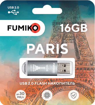 Флешка FUMIKO PARIS 16GB Silver USB 2.0