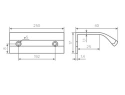 Ручка CORO  C=192мм, L=250мм, золото,  (02.0401)  AQ *