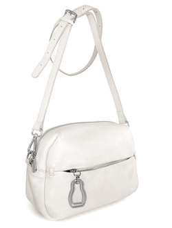 (АРТИКУЛ: 9945/8) СУМКА ЖЕНСКАЯ,  НЕБОЛЬШАЯ, НАТУРАЛЬНАЯ КОЖА, БЕЛАЯ "МОЛОЧНАЯ" С ЕДВА ЗАМЕТНЫМ ПЕРАМУТРОВЫМ БЛЕСКОМ, С ПЛЕЧЕВЫМ РЕМНЕМ
