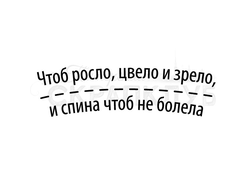 Штамп-надпись прозрачный для скрапа Чтоб росло, цвело и зрело, и спина чтоб не болела