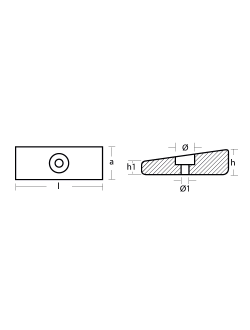 Цинковый анод Tecnoseal 00825 77x30x22мм прямоугольный для ПЛМ Mercury/Mariner 35-300лс