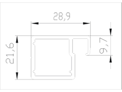 Профиль рамочный узкий 708, Черный Матовый L=....  DE0708.VP540.BKSPC.CJ  ARISTO