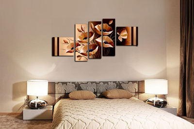 Модульная картина "Необычные цветы"