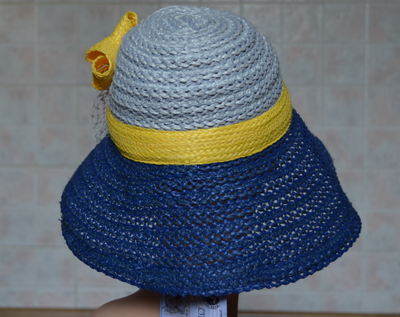 Vizio Италия 5712  FF2  шляпа синяя с желтым бантом