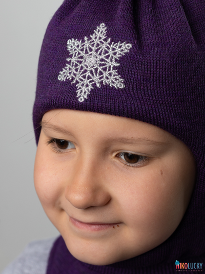 Шапка-шлем 23101-04 с утеплителем, хб подклад, фиолетовый 52-54