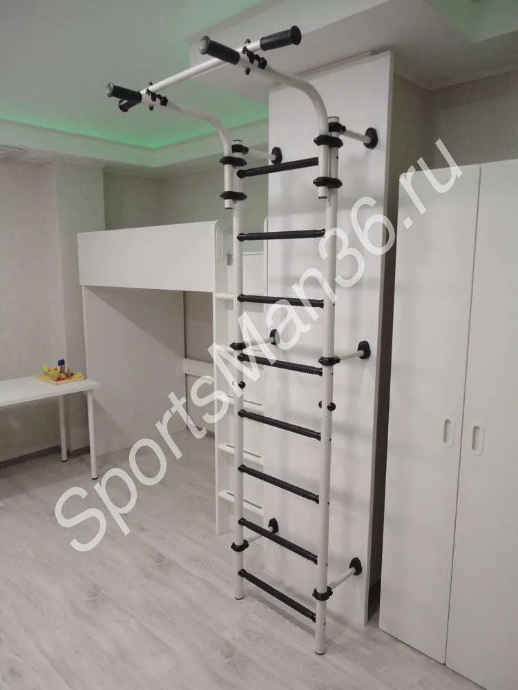 ШВЕДСКАЯ СТЕНКА РОМАНА R8, ШИРИНА 490 ММ, цвет металла - белый, ступени массажные