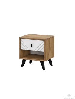 Байкал Тумба прикроватная Дуб Золотой/Белый матовый