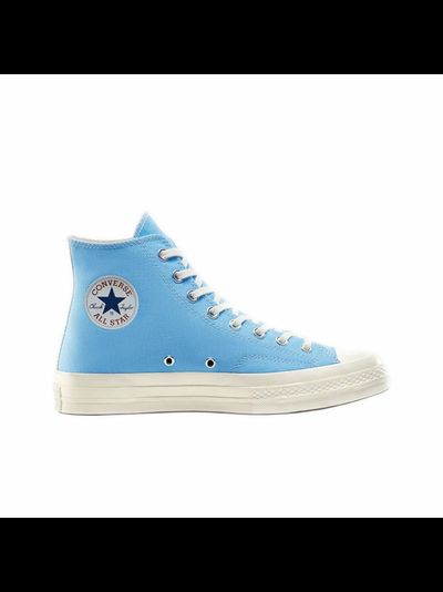 Converse Comme des Garcons Blue голубые высокие с сердечком 168300C