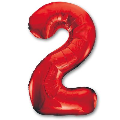 Красная фольгированная цифра 2 (модификация 1)