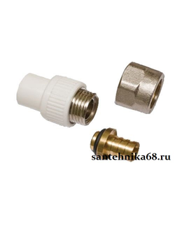 Переходник комбинированный PPR 20 пп - PЕХ 16х2 цанга C--TB Tebo для коллектора