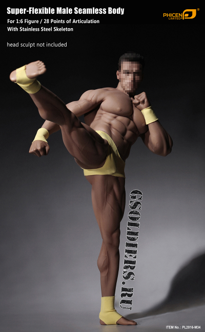 Супер-подвижное бесшовное мужское тело (телоид) PL2016-M34 1/6 Super flexible Male Seamless Body - PHICEN