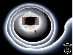 Лента светодиодная  COB 2400LED, 12V, ХОЛОДНЫЙ белый (6300-6700к), 48W/5м, 5 мм, IP20   AQ