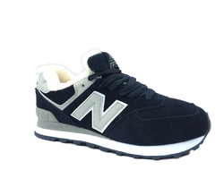 New Balance 574 синие,замша/мех (41-45) Арт: 035F