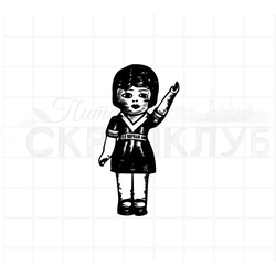 Штамп для скрапбукинга старинная Кукла девочка винтаж