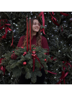 Композиция из нобилиса со свечами на стол №2