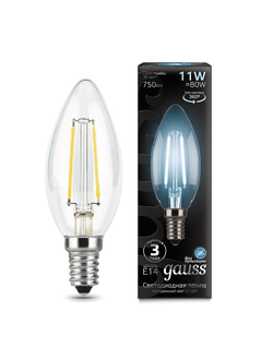 Лампа светодиодная Gauss LED Filament Свеча E14 11Вт 750Лм 4100К, 103801211