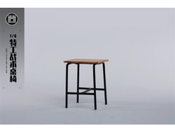 Стол и табурет 1/6 (деревянные) - КОЛЛЕКЦИОННАЯ ДИОРАМА 1/6 Agent Tactical Desk and Chair (M2419) - MMMTOYS