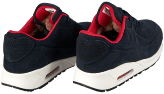 Nike Air Max 90 темно-синие с белым с мехом