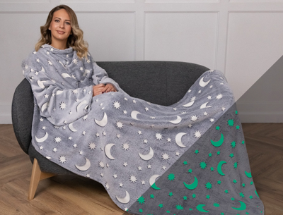 Плед с рукавами "1000 и 1 ночь" светящийся из микрофибры (велсофта)