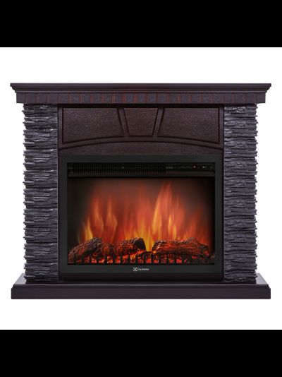 Каминокомплект:Очаг Electrolux EFP/P- 2520LS с порталом Porto 25 камень черный, шпон венге